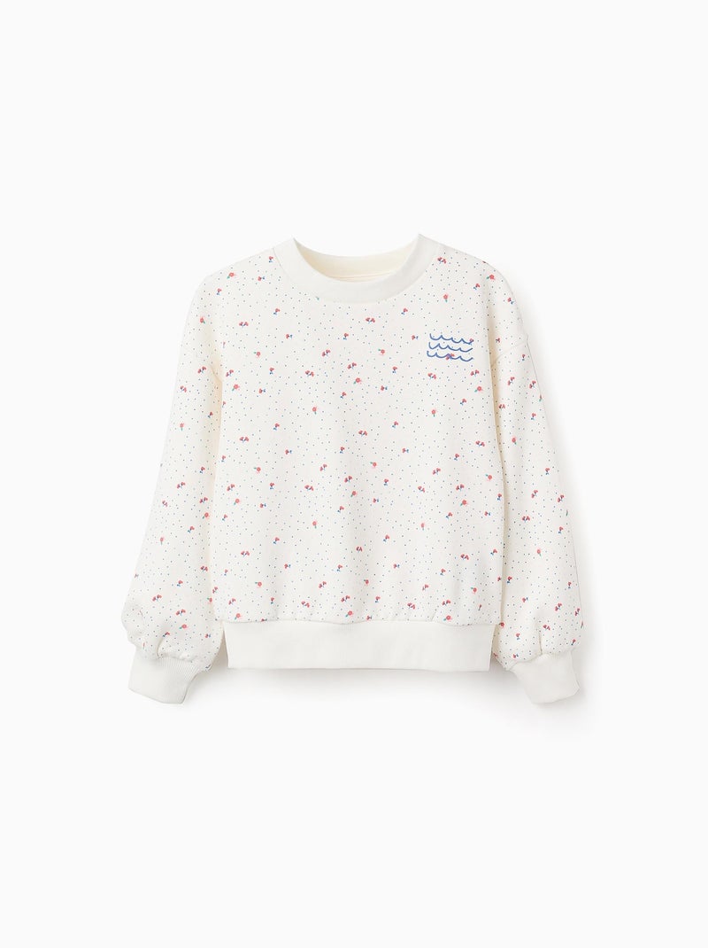 Sweat en Coton Floral Beige clair - Kiabi