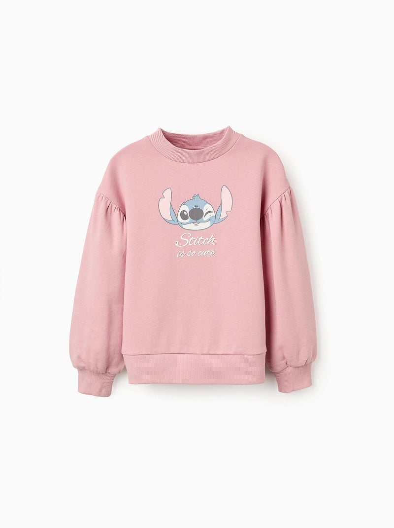 Sweat en Coton Imprimé Lilo et Stitch Rose clair - Kiabi