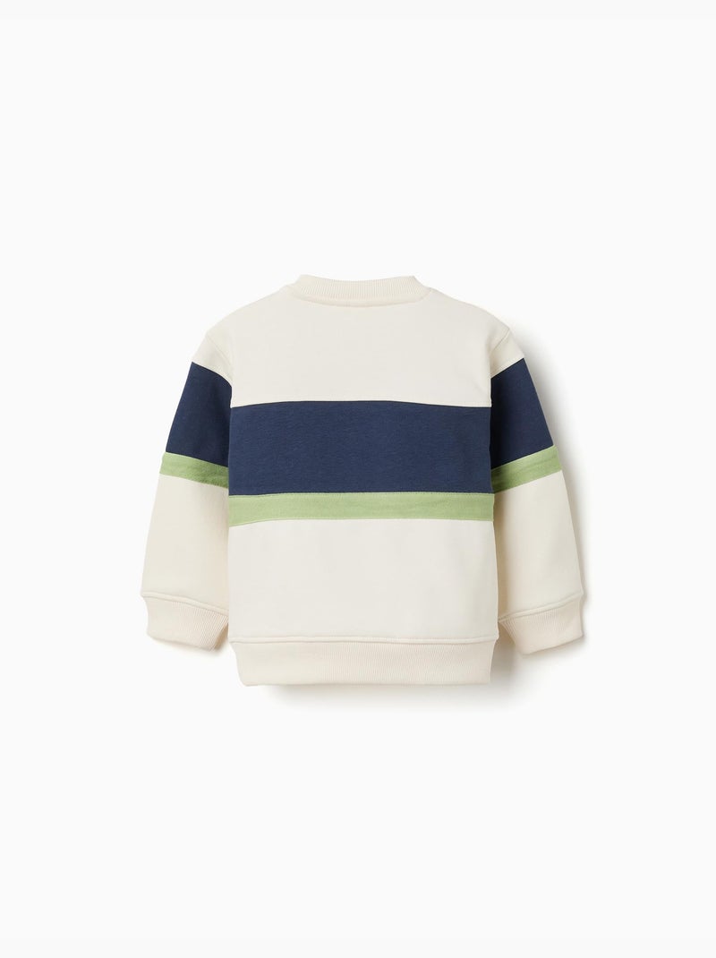 Sweat en coton peigné à blocs de couleur Blanc - Kiabi
