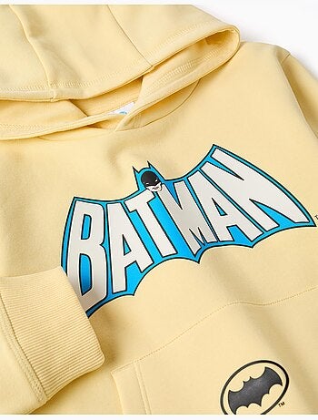 Sweat en coton peigné à capuche avec imprimé batman