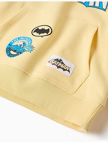 Sweat en coton peigné à capuche avec imprimé batman