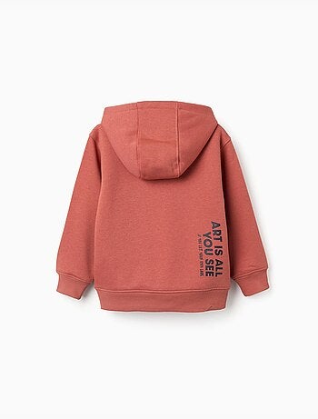Sweat en coton peigné à capuche avec imprimé