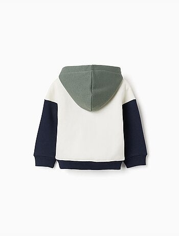Sweat en coton peigné à capuche et imprimé