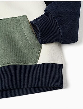 Sweat en coton peigné à capuche et imprimé