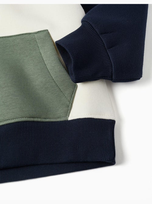 Sweat en coton peigné à capuche et imprimé - Kiabi