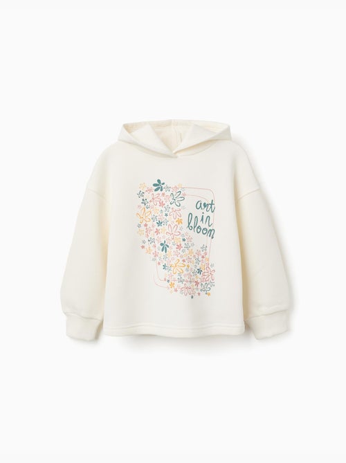 Sweat en coton peigné à capuche et imprimé floral - Kiabi Sweat en coton peigné à capuche et imprimé floral - Kiabi