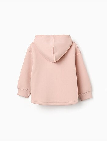 Sweat en coton peigné à capuche et imprimé floral