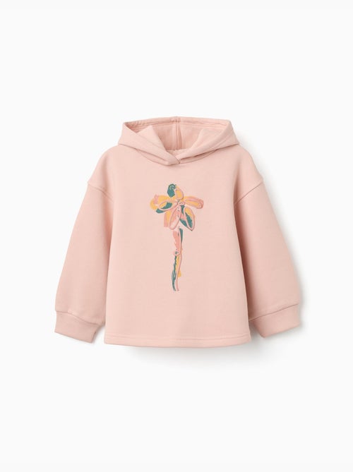 Sweat en coton peigné à capuche et imprimé floral - Kiabi Sweat en coton peigné à capuche et imprimé floral - Kiabi