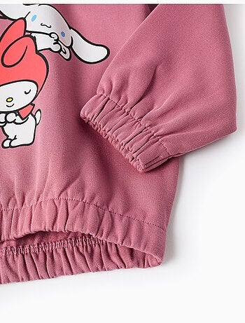 Sweat en coton peigné à capuche et imprimé Hello Kitty