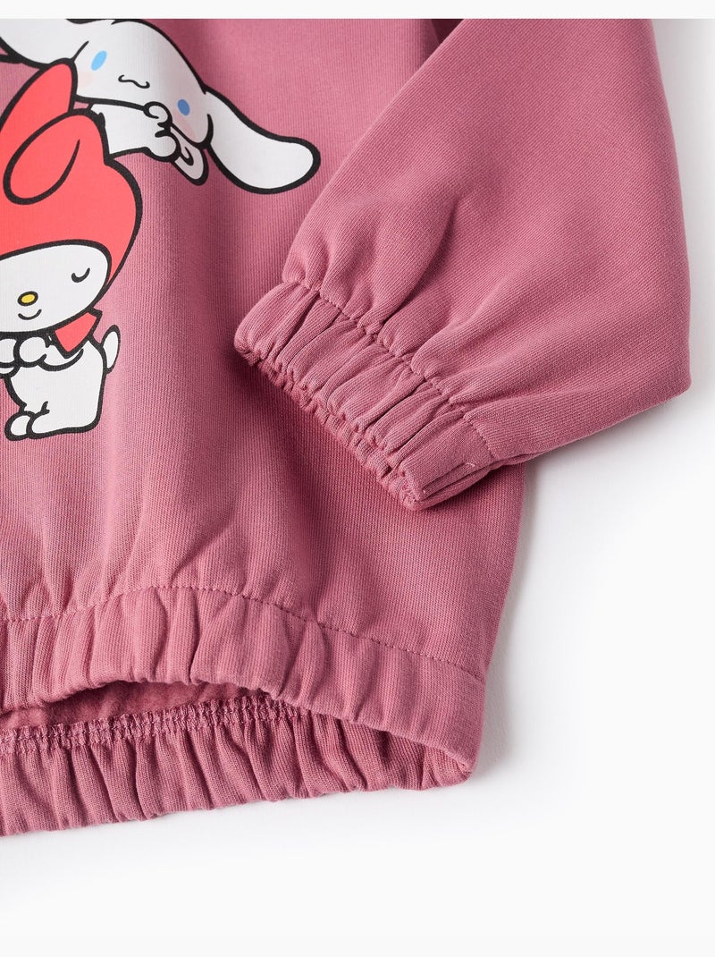 Sweat en coton peigné à capuche et imprimé Hello Kitty Rose foncé - Kiabi