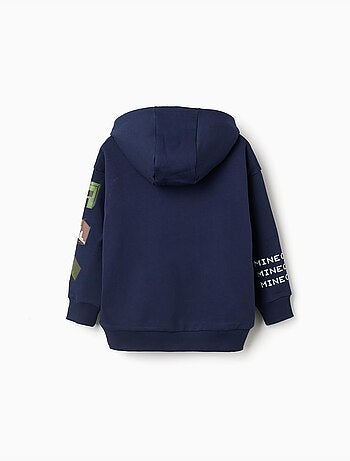 Sweat en coton peigné à capuche et imprimé Minecraft
