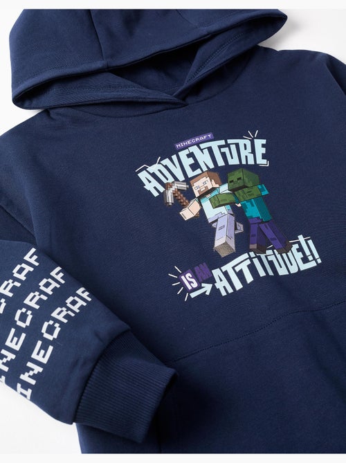 Sweat en coton peigné à capuche et imprimé Minecraft - Kiabi
