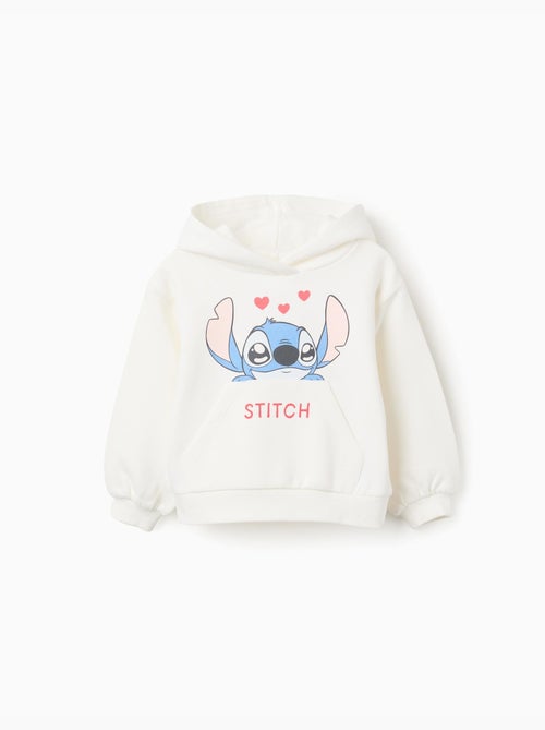 Sweat en coton peigné à capuche et imprimé Stitch - Kiabi