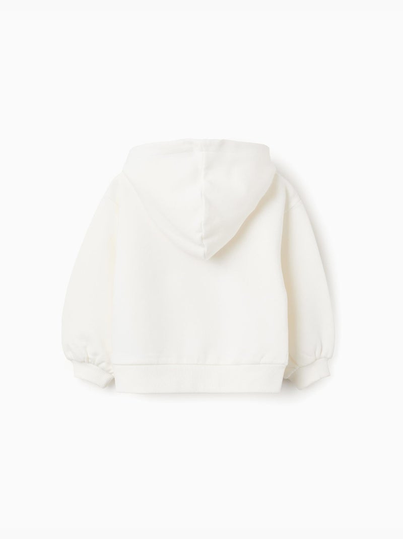Sweat en coton peigné à capuche et imprimé Stitch Blanc - Kiabi