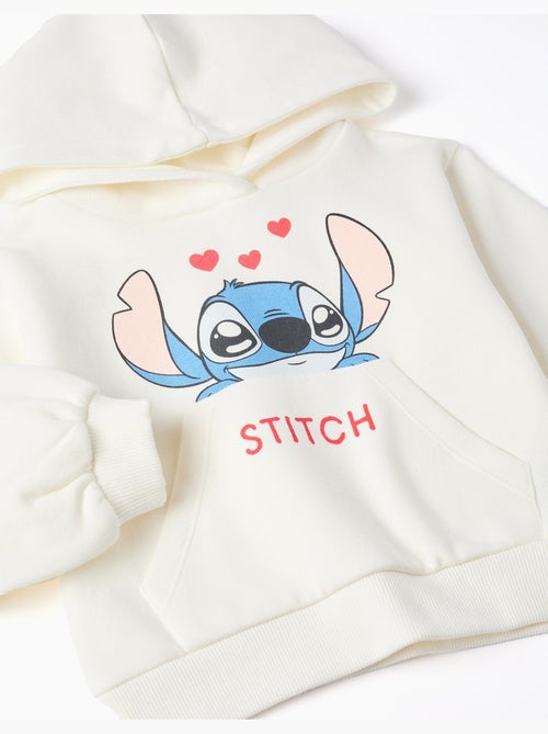 Sweat en coton peigné à capuche et imprimé Stitch - Kiabi