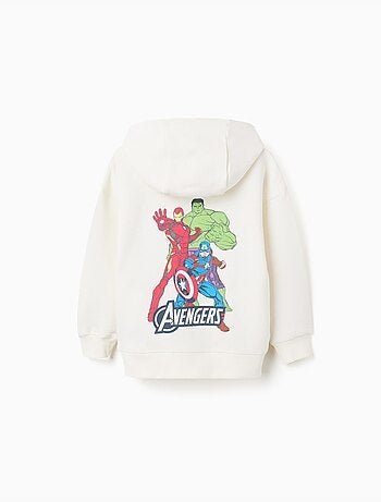 Sweat en coton peigné à capuche et imprimés Avengers