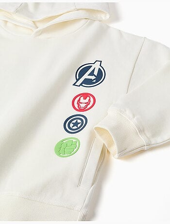 Sweat en coton peigné à capuche et imprimés Avengers