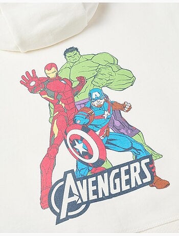 Sweat en coton peigné à capuche et imprimés Avengers