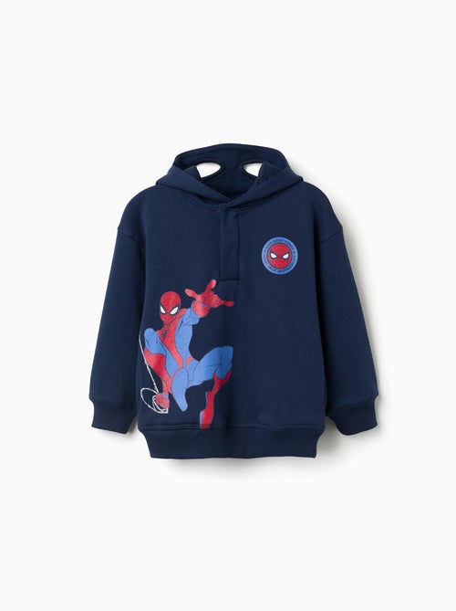 Sweat en coton peigné à capuche et imprimés Spider-Man - Kiabi Sweat en coton peigné à capuche et imprimés Spider-Man - Kiabi
