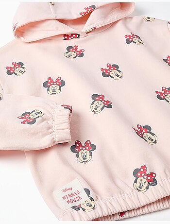 Sweat en coton peigné à capuche et motif Minnie