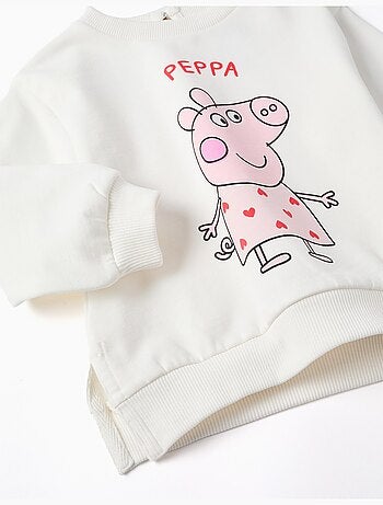 Sweat en coton peigné à imprimé Peppa Pig