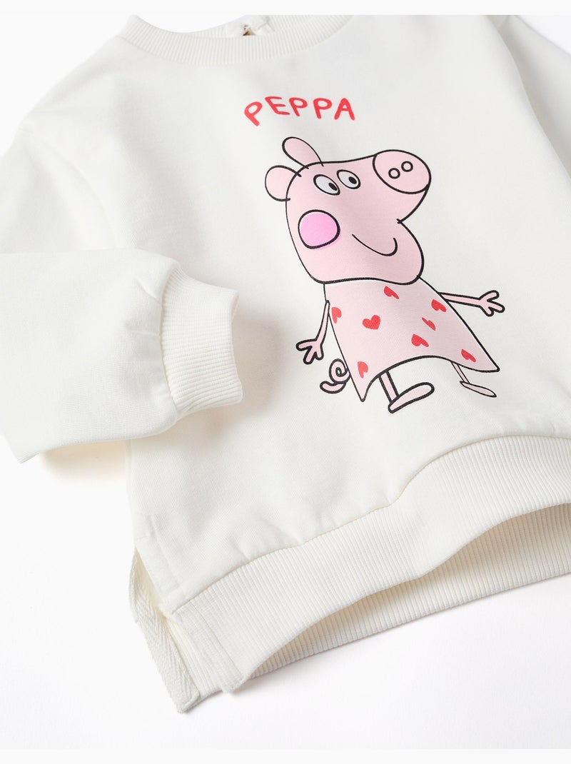 Sweat en coton peigné à imprimé Peppa Pig Blanc - Kiabi
