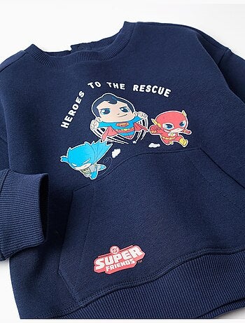 Sweat en coton peigné à imprimé Super Friends