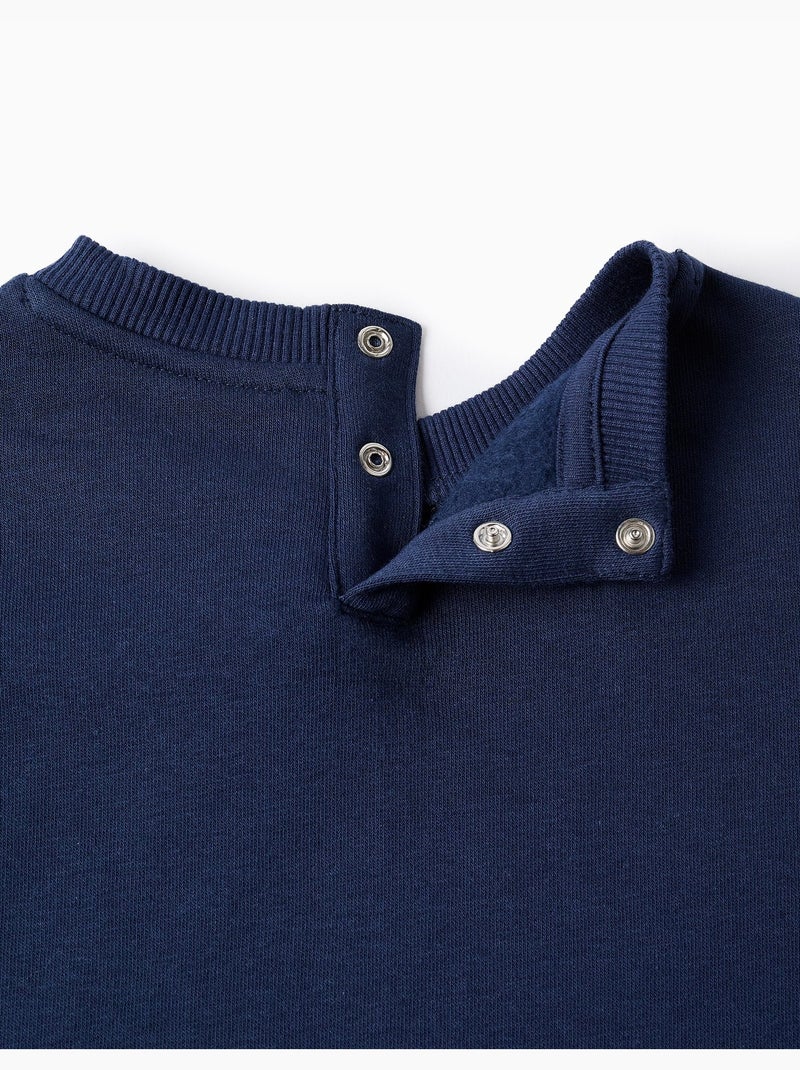 Sweat en coton peigné à imprimé Super Friends Bleu foncé - Kiabi