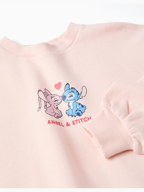 Sweat en coton peigné à imprimés Stitch et Angel - Kiabi