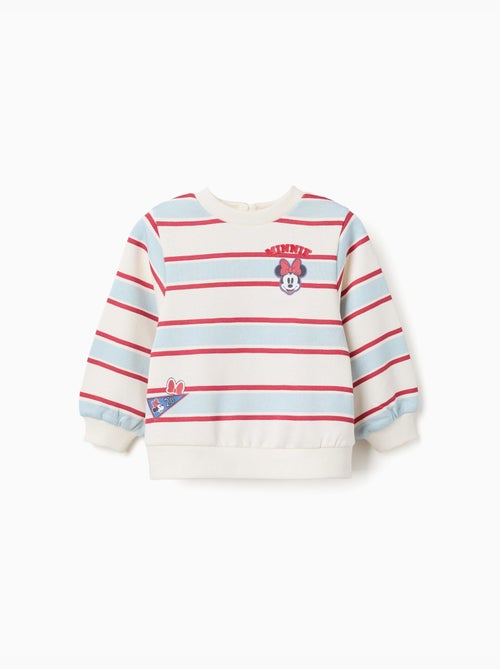 Sweat en coton peigné à rayures avec minnie - Kiabi