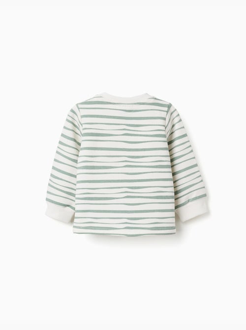 Sweat en coton peigné à rayures - Kiabi Sweat en coton peigné à rayures - Kiabi