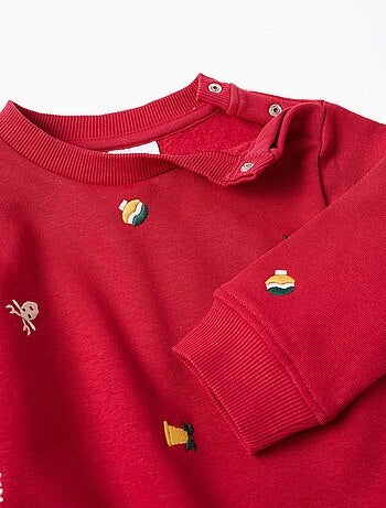 Sweat en coton peigné avec broderie de Noël