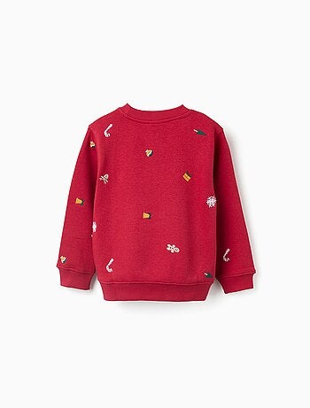 Sweat en coton peigné avec broderie de Noël