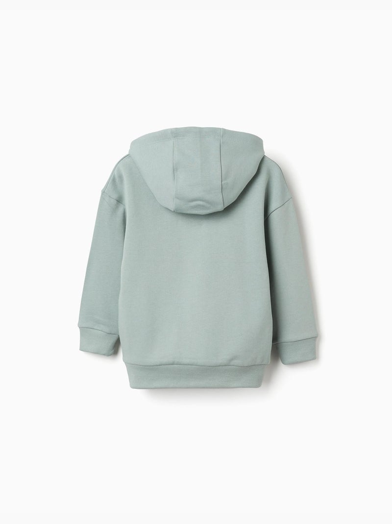 Sweat en coton peigné avec capuche et imprimé minecraft Vert - Kiabi