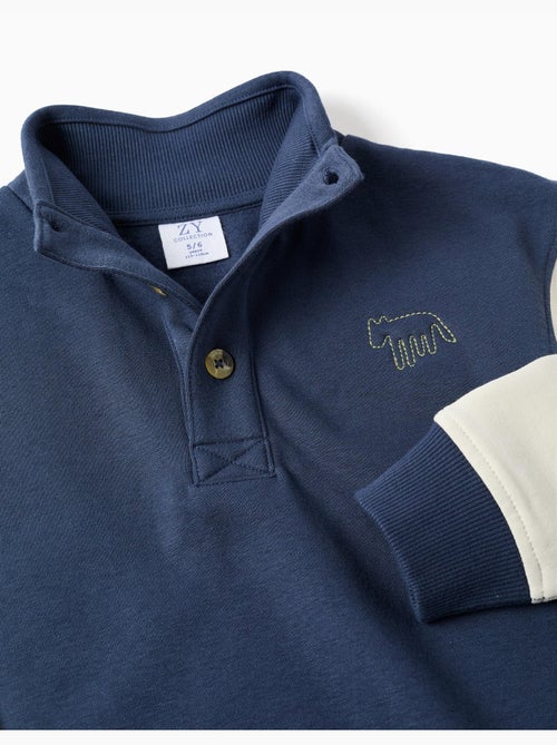 Sweat en coton peigné avec col montant et broderie - Kiabi Sweat en coton peigné avec col montant et broderie - Kiabi