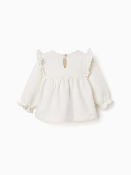 Sweat en coton peigné avec fleurs en relief - Kiabi Sweat en coton peigné avec fleurs en relief - Kiabi