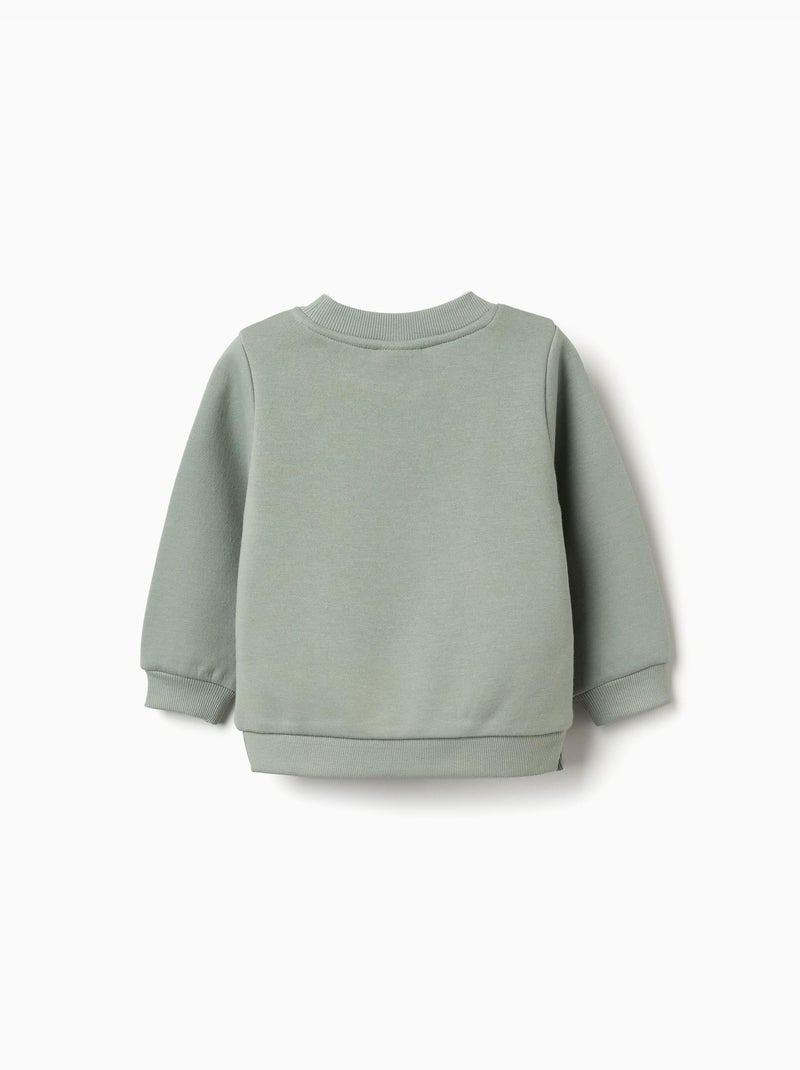 Sweat en coton peigné avec fleurs et cœurs Vert - Kiabi