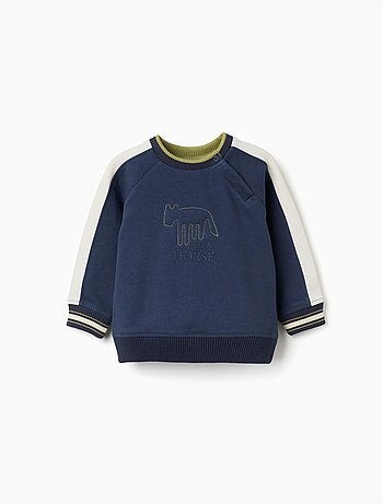 Sweat en coton peigné avec imprimé clay horse
