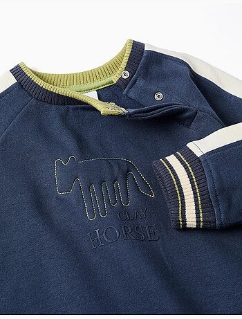 Sweat en coton peigné avec imprimé clay horse