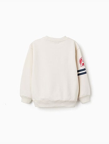 Sweat en coton peigné avec imprimé en relief Avengers