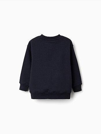 Sweat en coton peigné avec imprimé en relief