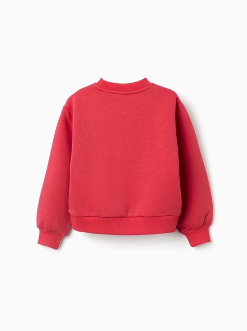 Sweat en coton peigné avec imprimé en relief de fleurs - Kiabi