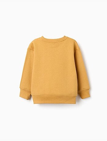 Sweat en coton peigné avec imprimé en relief