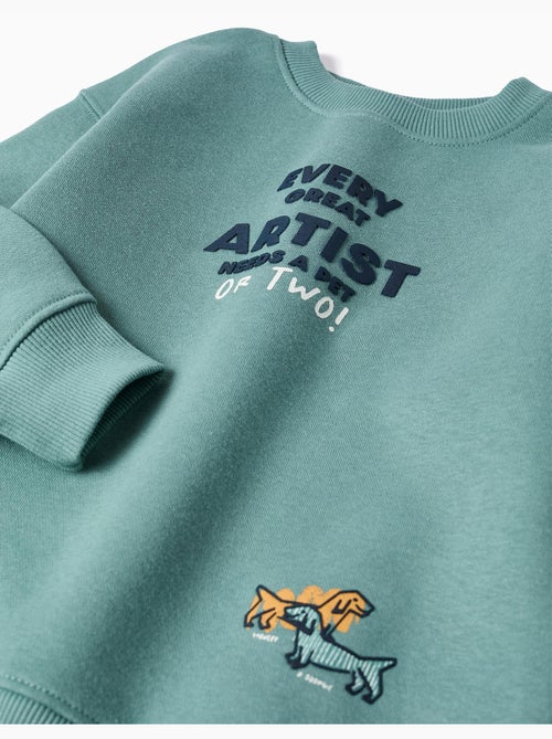 Sweat en coton peigné avec imprimé en relief - Kiabi Sweat en coton peigné avec imprimé en relief - Kiabi