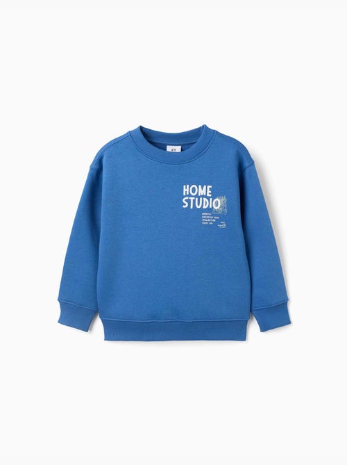 Sweat en coton peigné avec imprimé home studio - Kiabi
