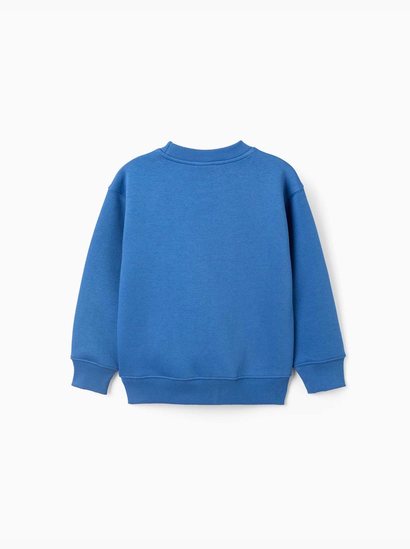 Sweat en coton peigné avec imprimé home studio Bleu Bleu - Kiabi