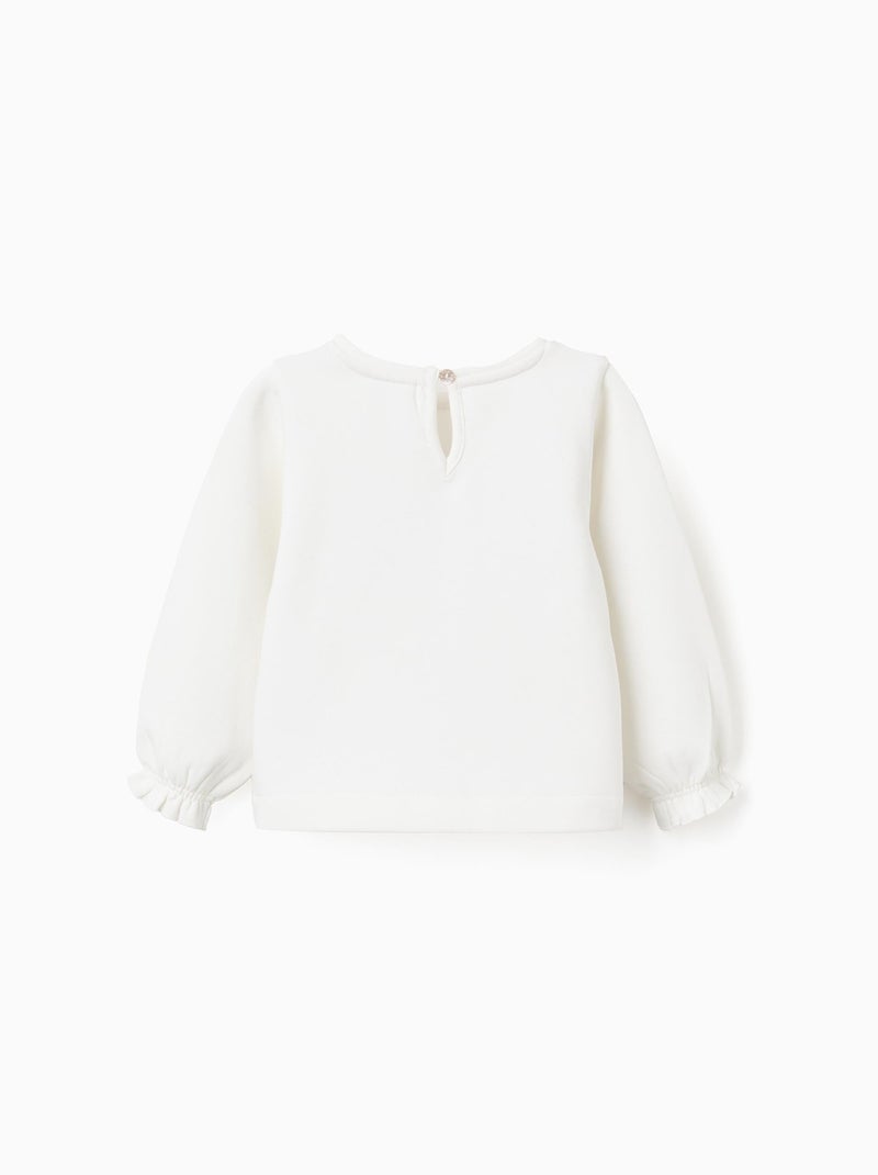 Sweat en coton peigné avec imprimé lapin de Noël Beige clair - Kiabi