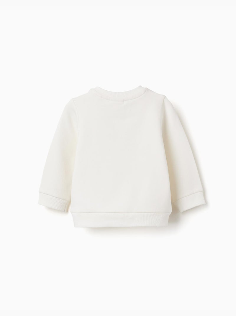 Sweat en coton peigné avec imprimé maison Blanc - Kiabi