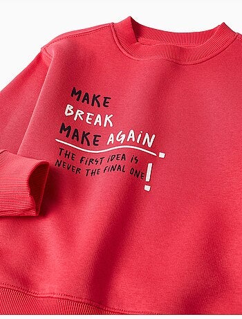 Sweat en coton peigné avec imprimé my home