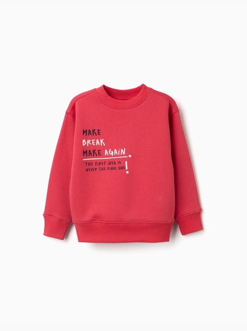 Sweat en coton peigné avec imprimé make again - Kiabi Sweat en coton peigné avec imprimé make again - Kiabi